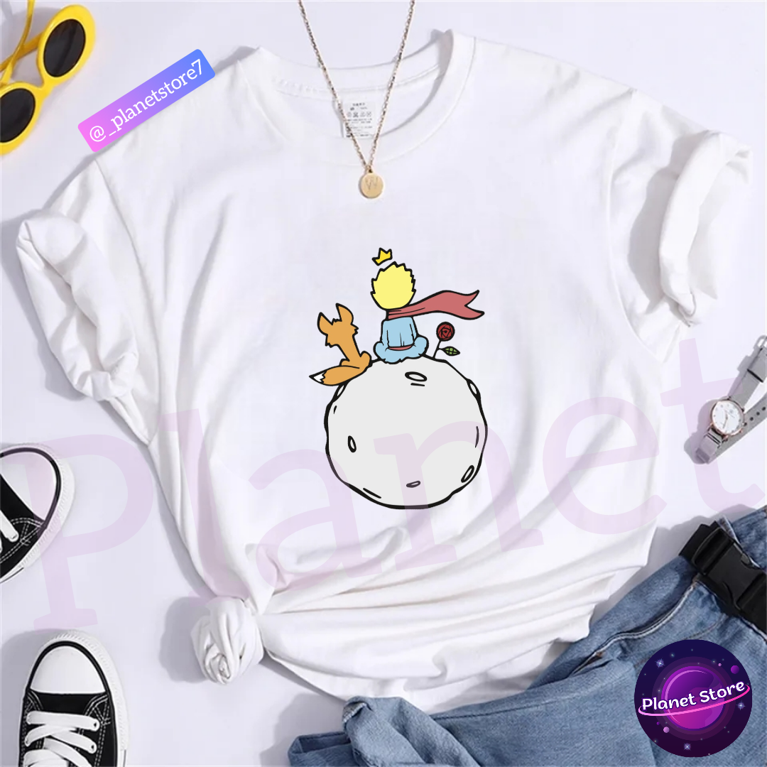 CAMISETA O PEQUENO PRÍNCIPE 100% ALGODÃO (preta e branca)