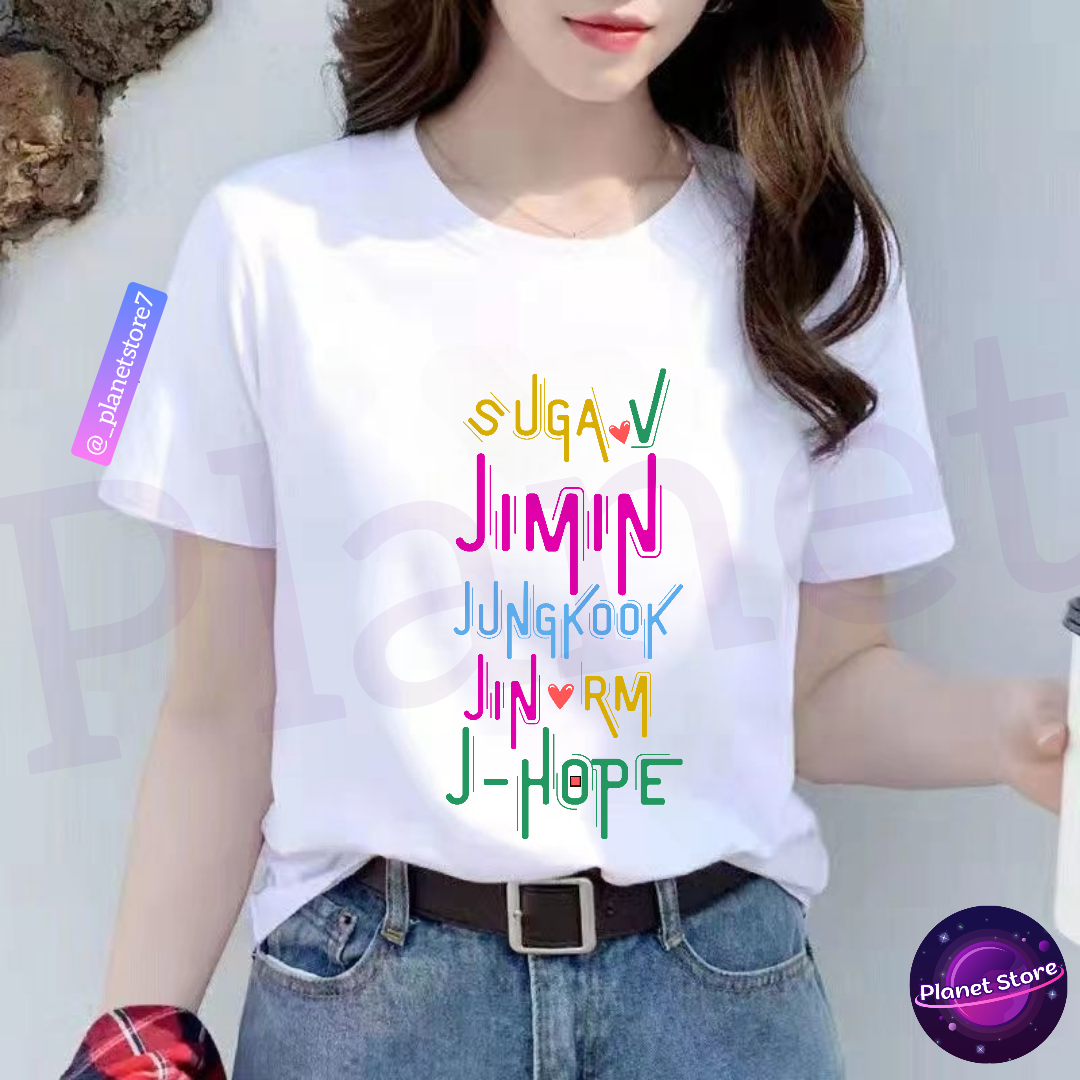CAMISETA BTS 100% ALGODÃO (preta e branca)