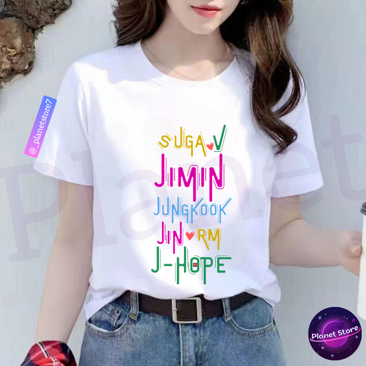 CAMISETA BTS 100% ALGODÃO (preta e branca)