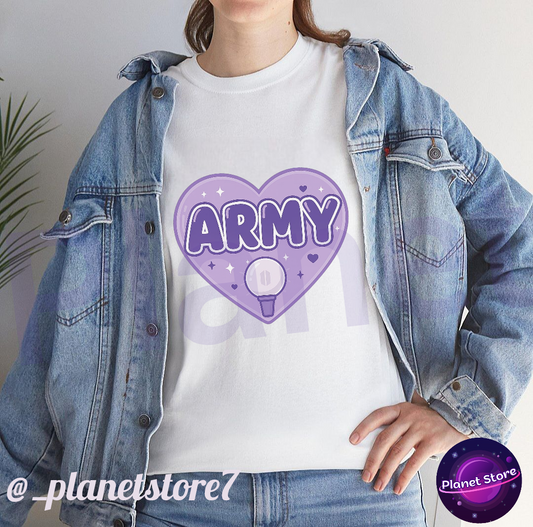 CAMISETA BTS ARMY 100% ALGODÃO (preta e branca)