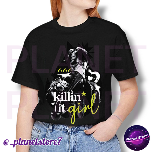 CAMISETA JHOPE KILLIN' IT GIRL 100% ALGODÃO (preta e branca)