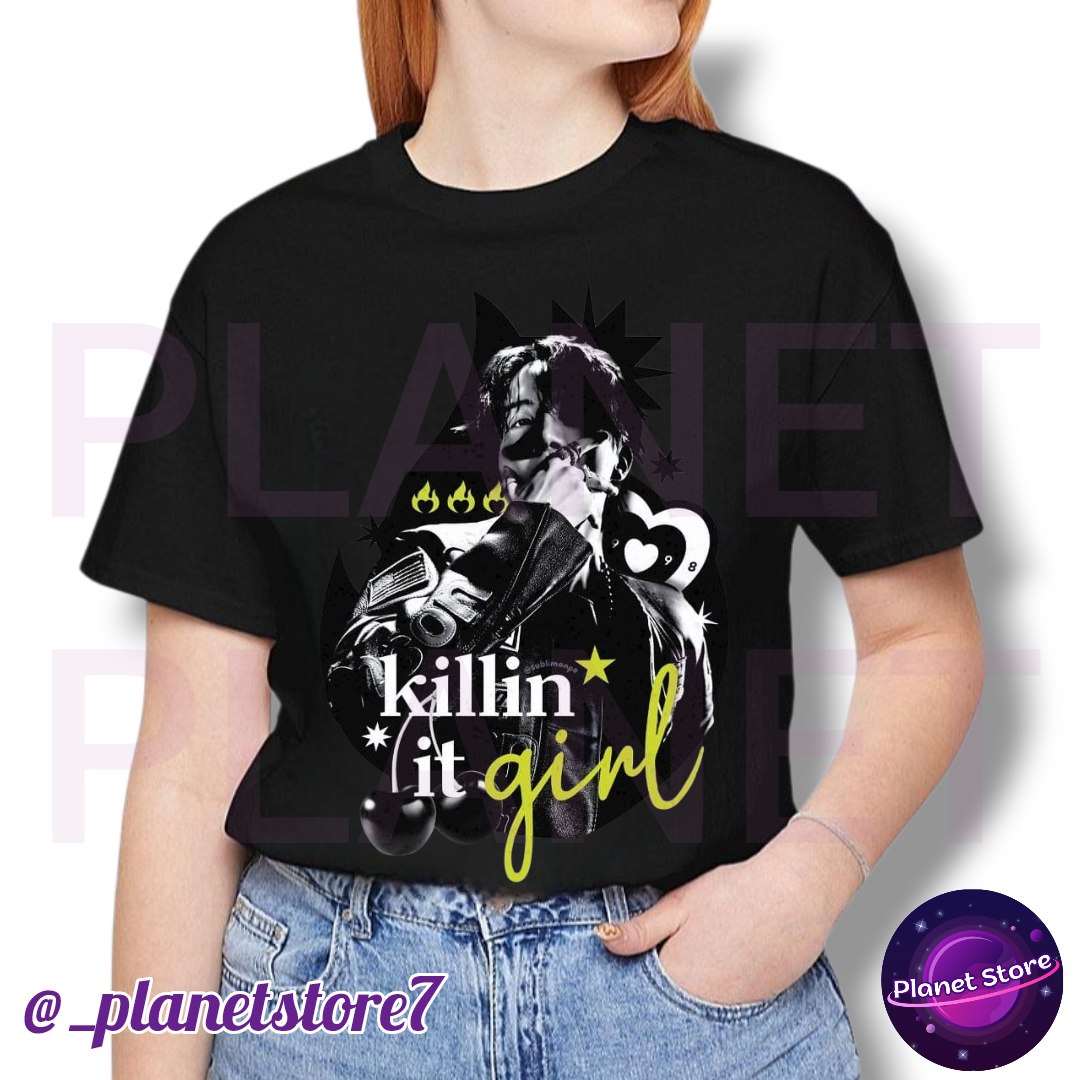 CAMISETA JHOPE KILLIN' IT GIRL 100% ALGODÃO (preta e branca)