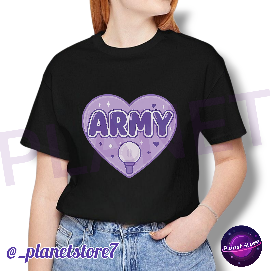 CAMISETA ARMY BTS 100% ALGODÓN (blanca y negra)