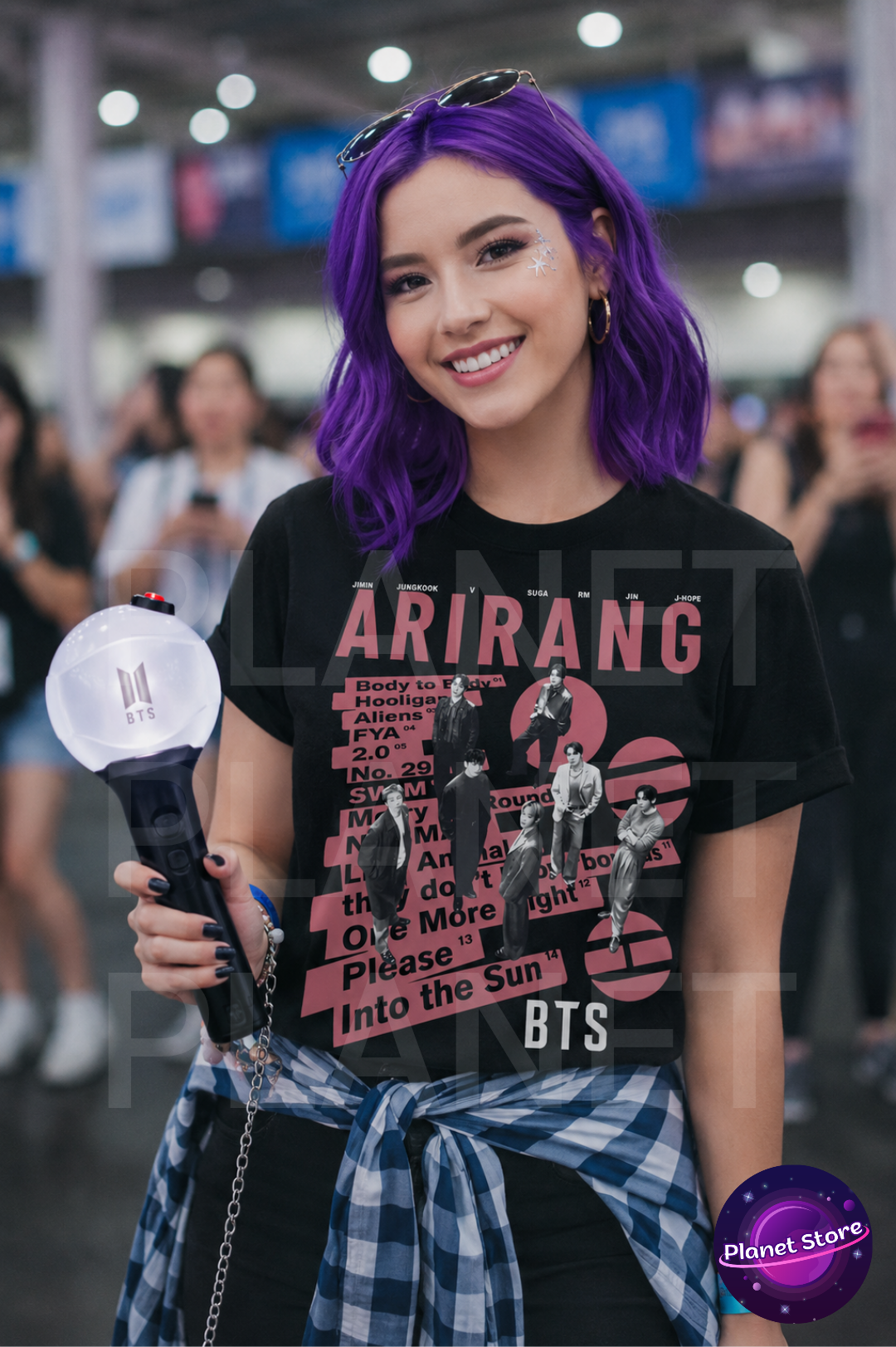 BTS WORLD TOUR ARIRANG T-SHIRT 100% COTTON (black and white)