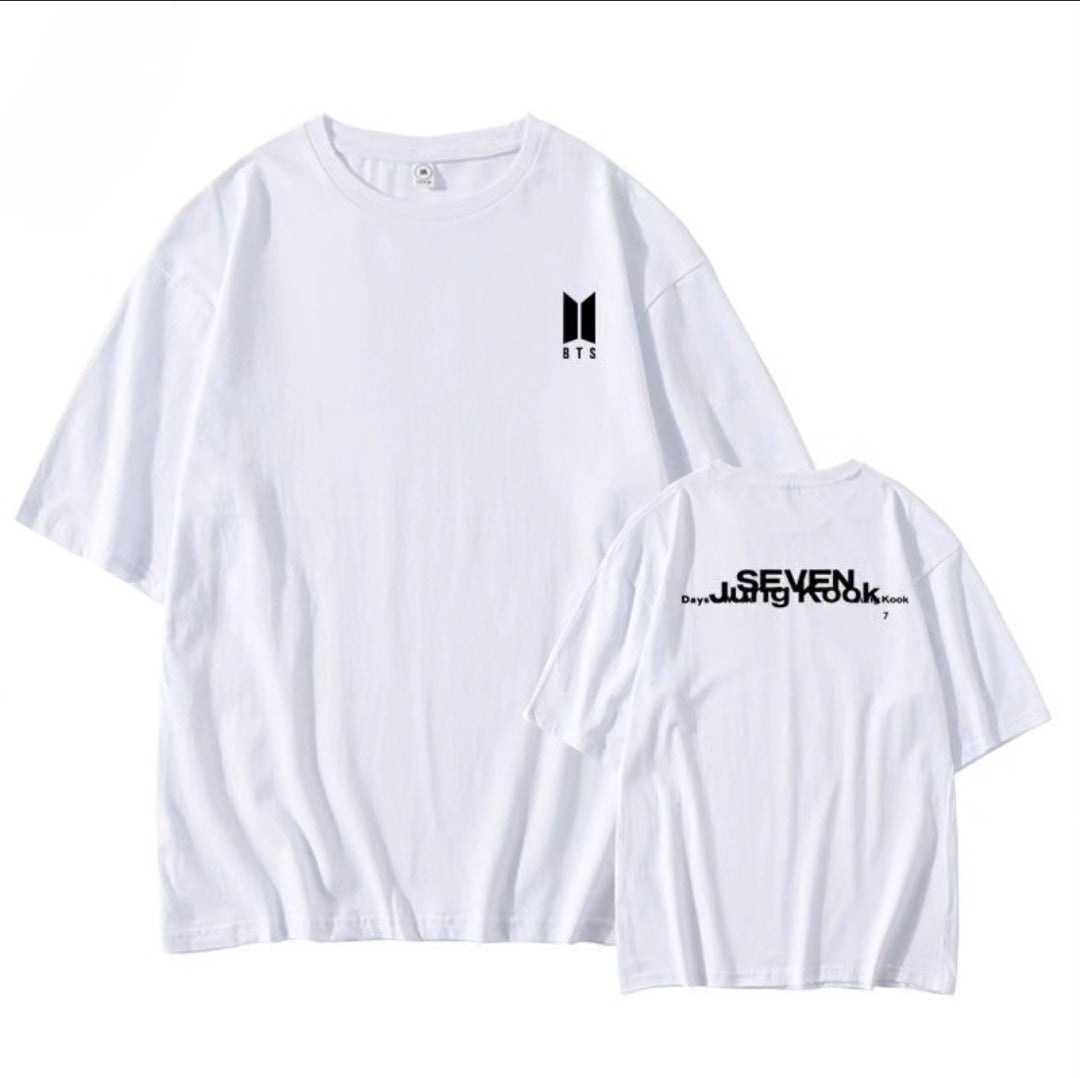 CAMISETA JUNGKOOK SEVEN 100% ALGODÃO (preta e branca)
