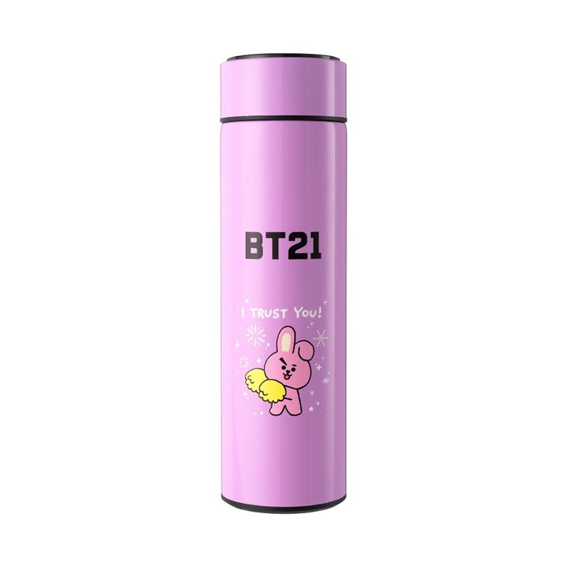 GARRAFA TÉRMICA BT21 AÇO INOX 500ML C/ VISOR LED DE TEMPERATURA