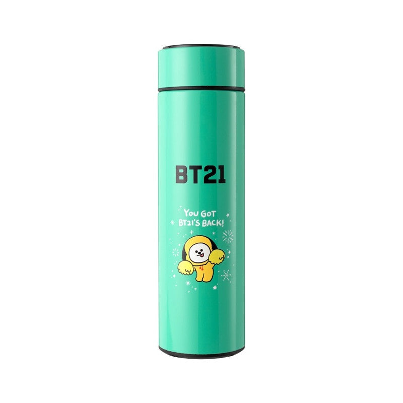 GARRAFA TÉRMICA BT21 AÇO INOX 500ML C/ VISOR LED DE TEMPERATURA