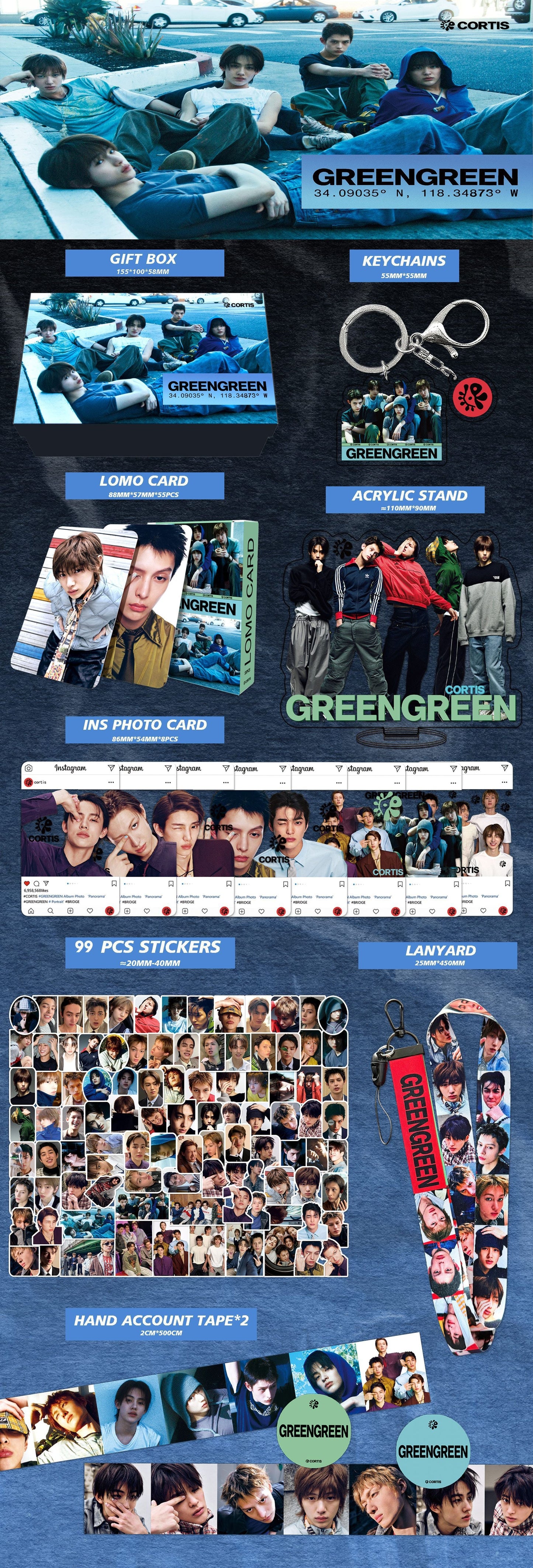CORTIS GREENGREEN WITH 175 PIECES (GIFT BOX WITH VARIOUS ITEMS!✨)
