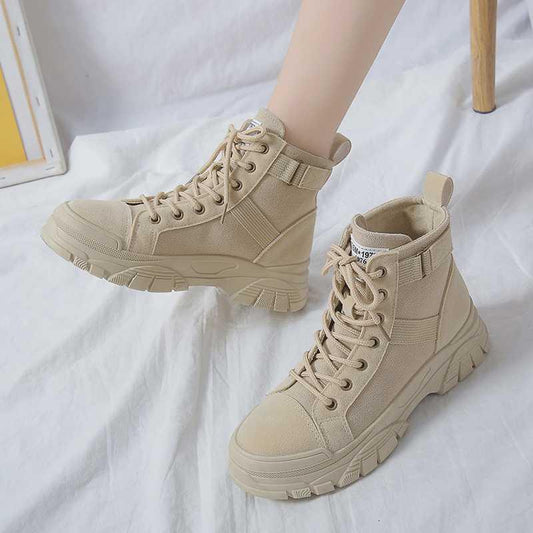 WOMEN'S HIGH-TOP SNEAKERS (black and khaki)