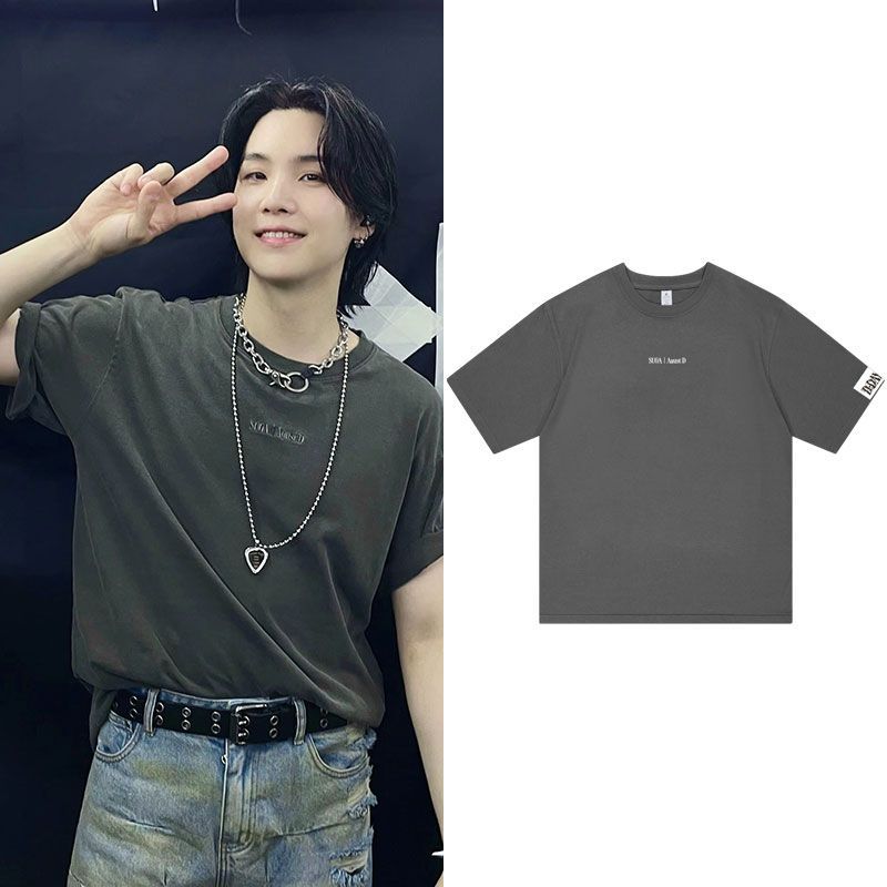 SUGA D'DAY AGUST D T-SHIRT 100% COTTON (black and gray)