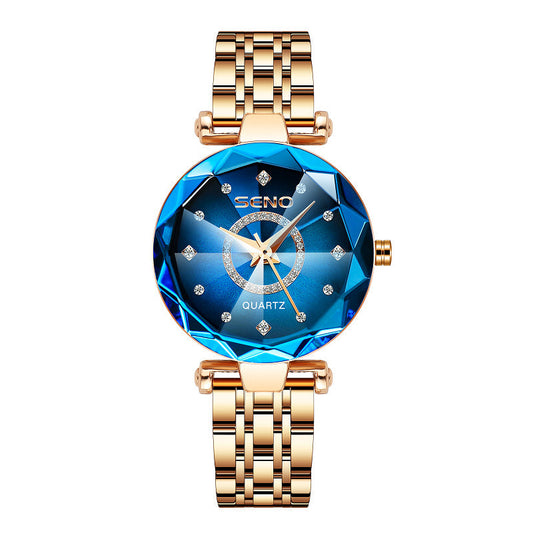 RELOJ DE MUJER CON CORREA DE ACERO INOXIDABLE IMPERMEABLE (3 opciones de color)