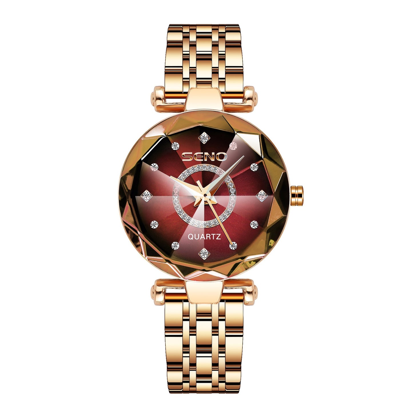 RELÓGIO FEMININO C/ PULSEIRA EM AÇO INOX A PROVA D'ÁGUA (3 opções de cores)