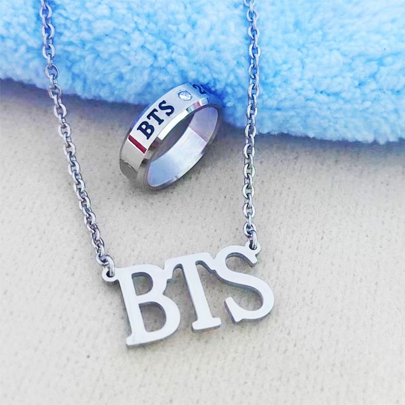 SET COLLAR BTS + ANILLO DE ACERO INOXIDABLE (todos los miembros)