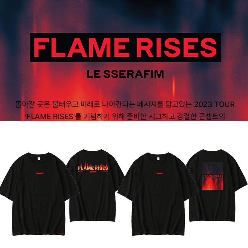 LE SSERAFIM FLAME RISES T-SHIRT 100% COTTON