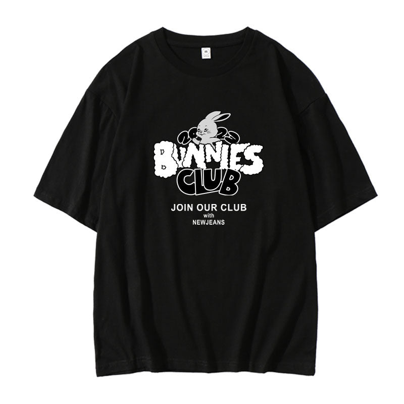 CAMISETAS NEWJEANS BUNNIES CLUB 100% ALGODÃO (várias cores)