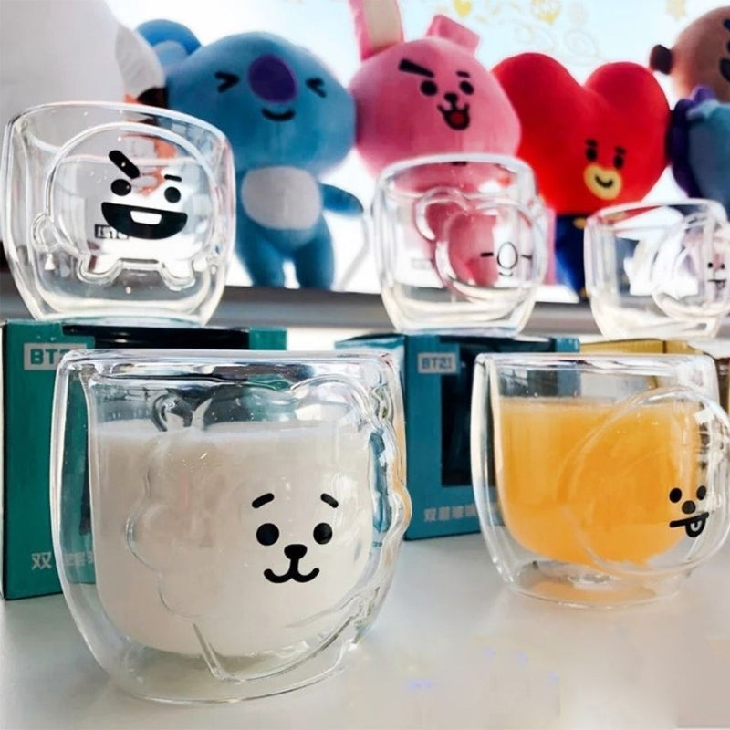 TAZA DE CRISTAL BT21 BTS