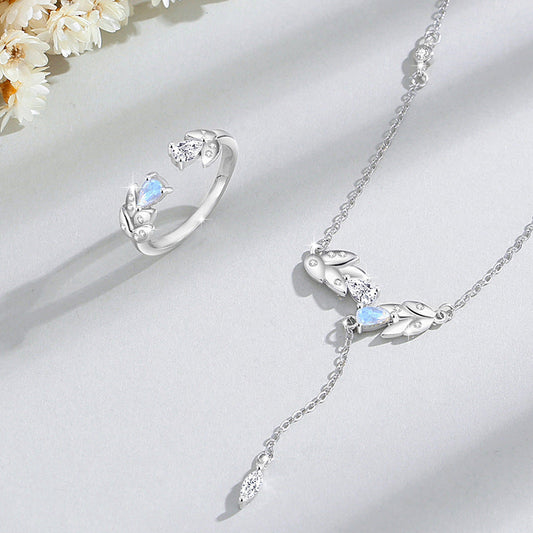 MORNING DEW NECKLACE / RING IN 925 SILVER