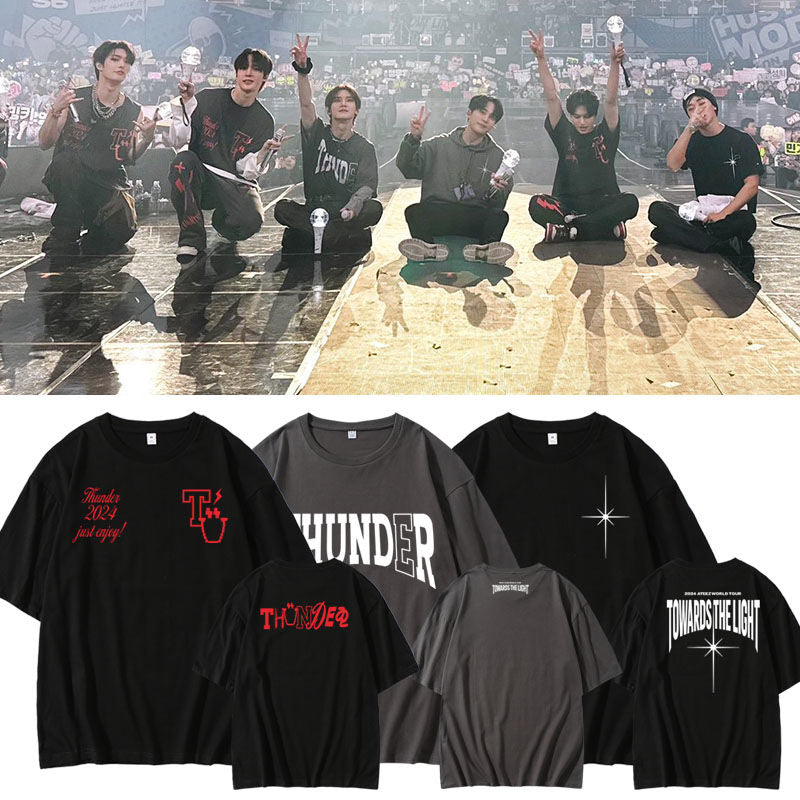 CAMISETAS ATEEZ 2024 TOWARDS THE LIGHT 100% ALGODÃO