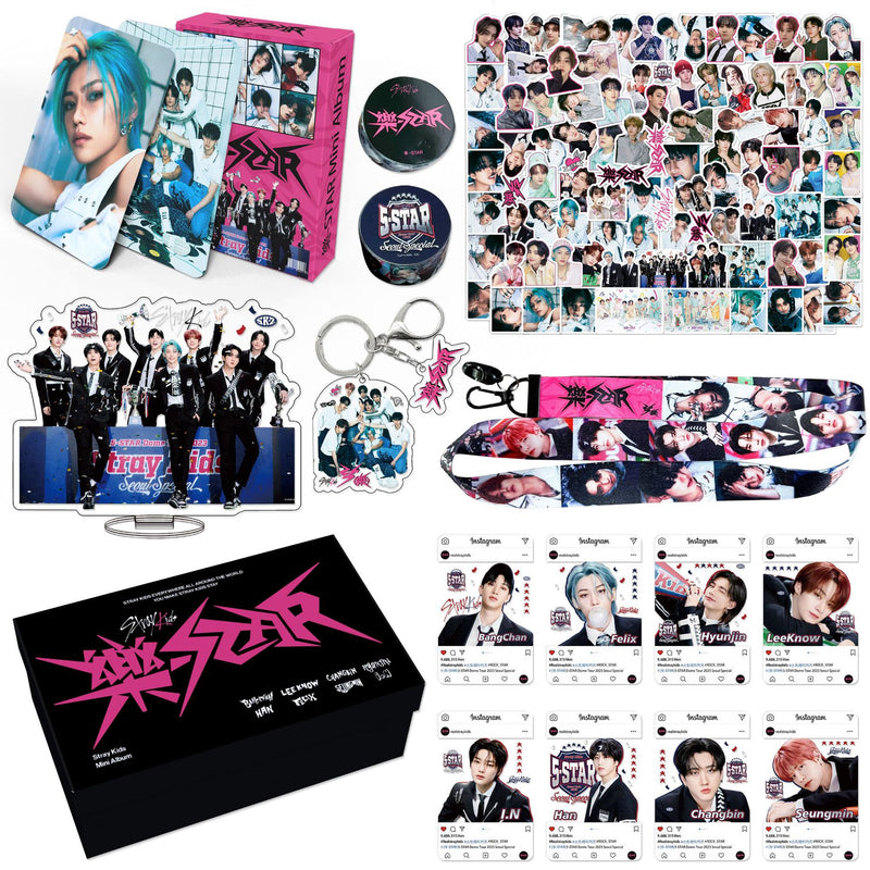 KIT STRAY KIDS ROCK STAR/樂-STAR COM 164 PÇS (CAIXA PRESENTEÁVEL C/ VÁRIOS ITENS!✨)