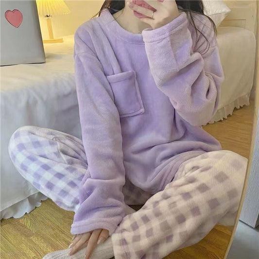 WINTER PAJAMAS IN PLUSH FABRIC (three colors)