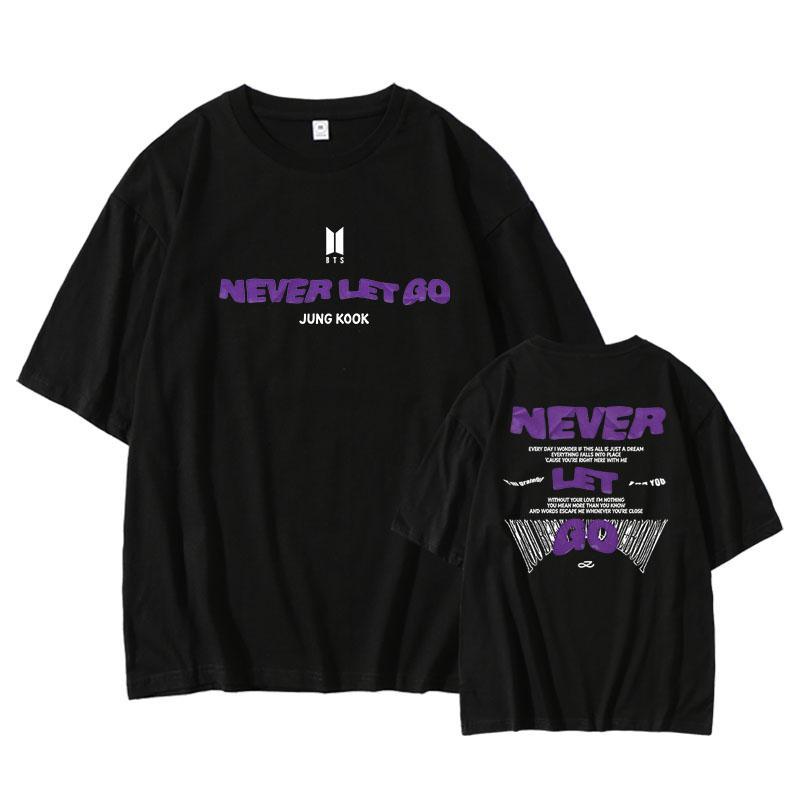 CAMISETA "NEVER LET GO" JK BTS FESTA 2024 100% ALGODÃO