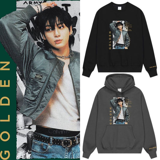 JUNGKOOK GOLDEN SWEATSHIRT (With and Without Hood)