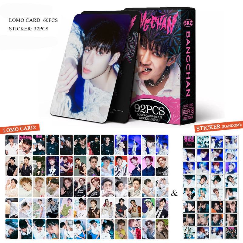 KITS DIVERSOS - STRAY KIDS 92 PÇS (60 PHOTOCARDS + 32 ADESIVOS)