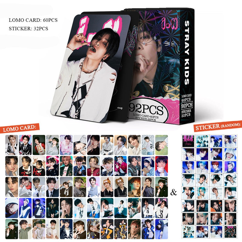 KITS DIVERSOS - STRAY KIDS 92 PÇS (60 PHOTOCARDS + 32 ADESIVOS)