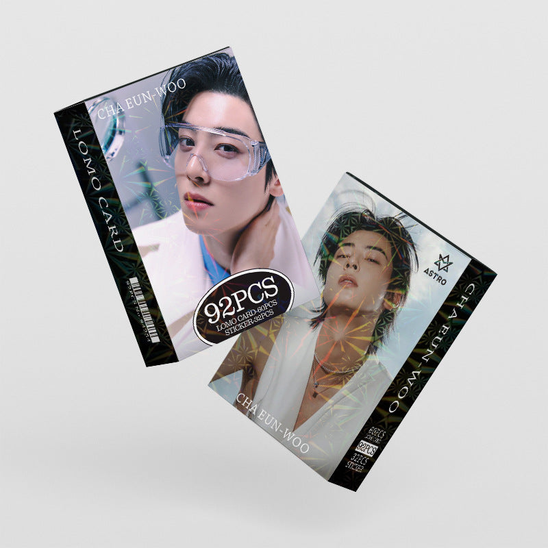 KITS CHA EUN WOO - 92 PÇS (60 PHOTOCARDS + 32 ADESIVOS)