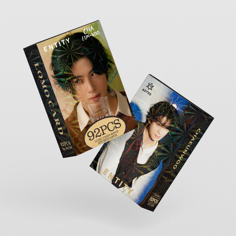 KITS CHA EUN WOO - 92 PÇS (60 PHOTOCARDS + 32 ADESIVOS)