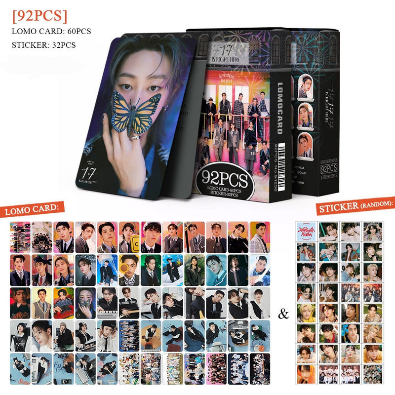 KIT 92 PÇS (60 PHOTOCARDS + 32 ADESIVOS) SEVENTEEN