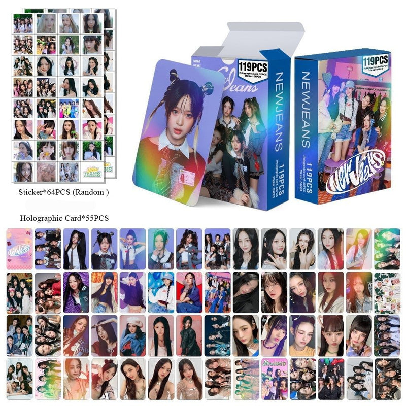 KITS DIVERSOS GRUPOS - 119 PÇS (55 PHOTOCARDS HOLOGRÁFICOS + 64 ADESIVOS)