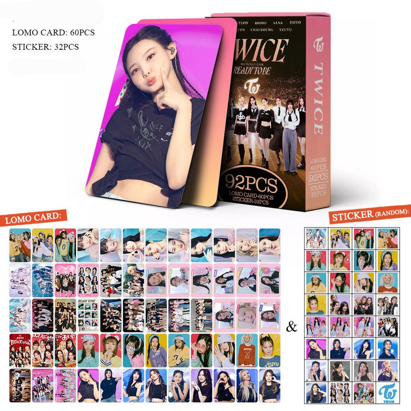 KIT TWICE READY TO BE - 92 PÇS (60 PHOTOCARDS + 32 ADESIVOS)