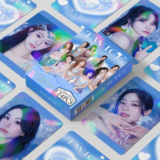 TWICE DIVE KIT - 124 PCS (60 HOLOGRAPHIC PHOTOCARDS + 64 STICKERS)