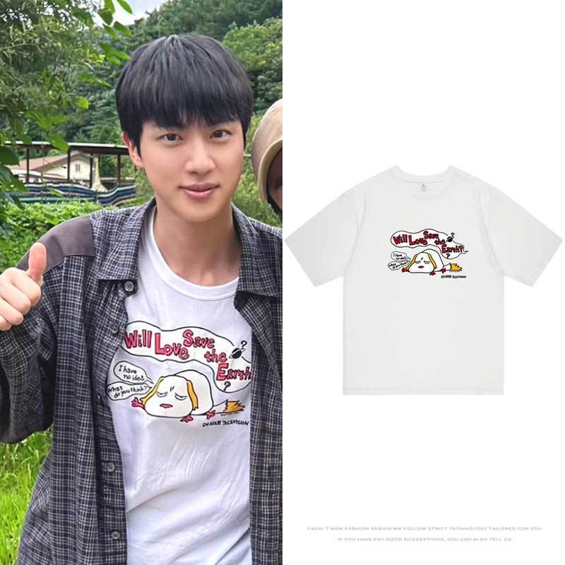 CAMISETA JIN 100% ALGODÃO (branca e creme)