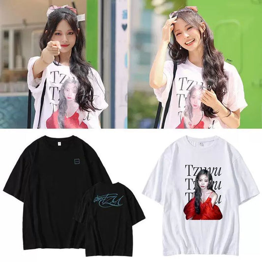 CAMISETA TZUYU (TWICE) 100% ALGODÓN (blanca y negra)