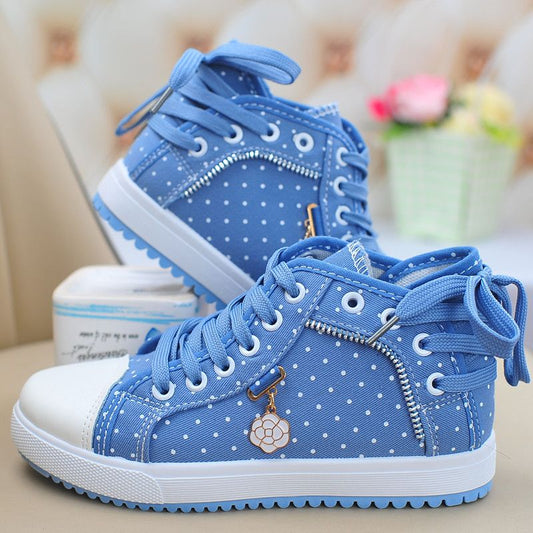 WOMEN'S POLKA DOT SNEAKERS (light blue/navy blue - 2 different models)