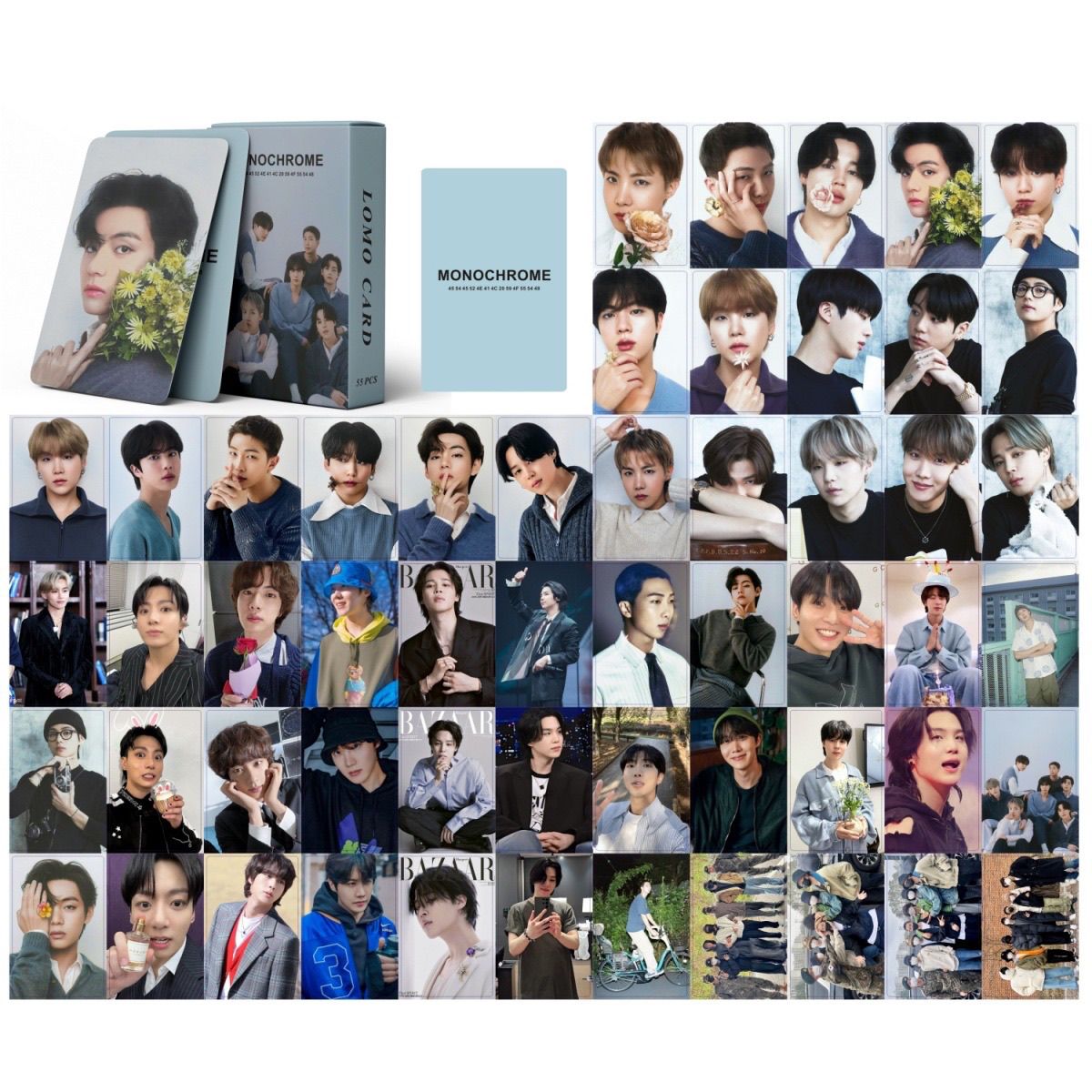 PHOTOCARDS BTS MONOCHROME 55 PÇS