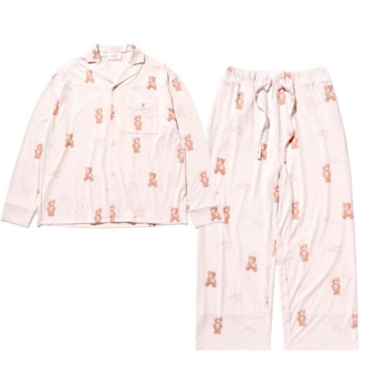 JIN BEAR PRINT PAJAMAS (Pink/Mint)