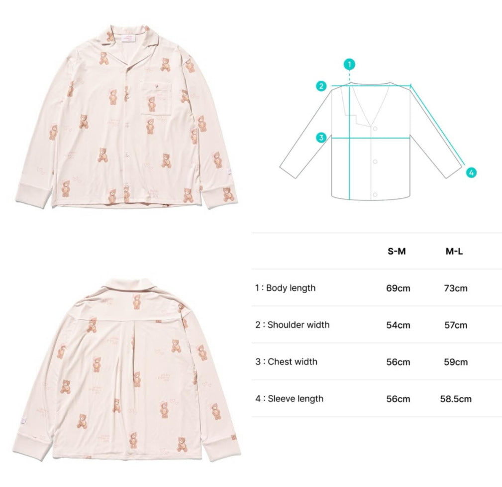 JIN BEAR PRINT PAJAMAS (Pink/Mint)