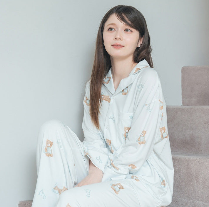 JIN BEAR PRINT PAJAMAS (Pink/Mint)