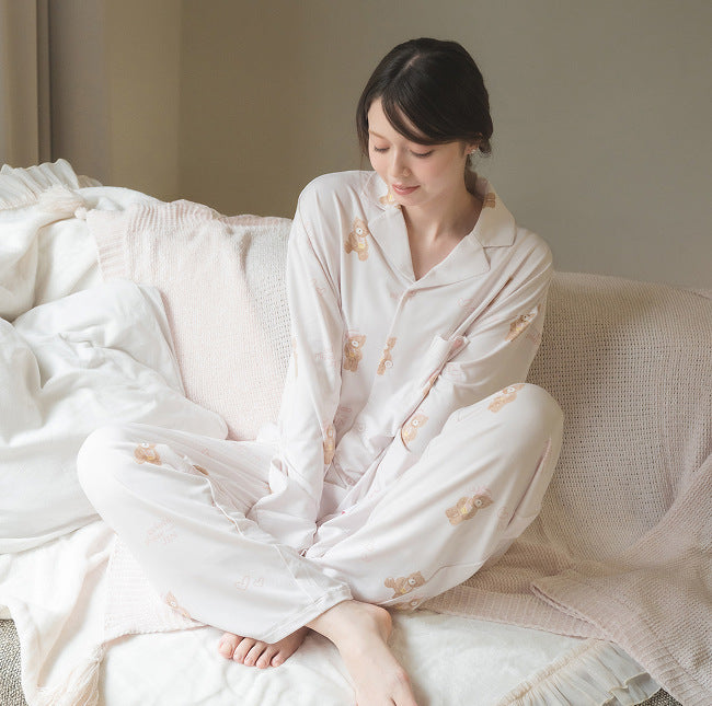 JIN BEAR PRINT PAJAMAS (Pink/Mint)