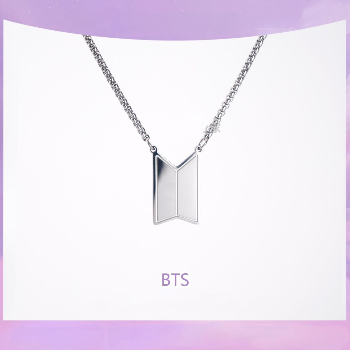 BTS STAINLESS STEEL NECKLACE + 3 assorted photocards