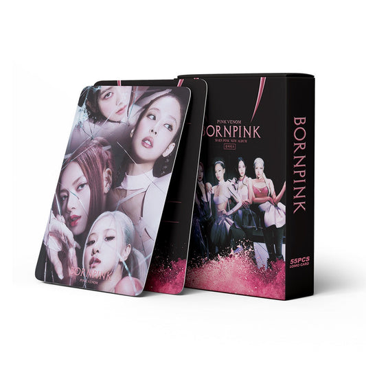 KIT CON 55 TARJETAS FOTOGRÁFICAS DE BLACKPINK BORN PINK