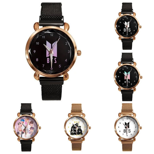 RELÓGIOS BTS C/ PULSEIRA EM AÇO INOX - VÁRIOS MODELOS!✨