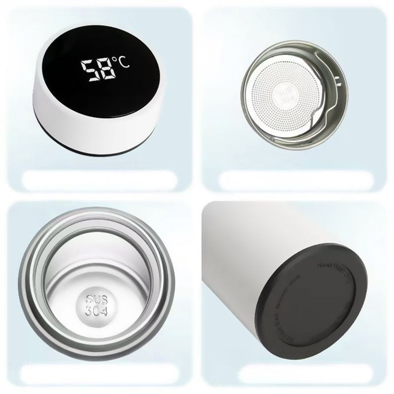 GARRAFAS TÉRMICAS CORTIS EM AÇO INOXIDÁVEL COM VISOR DE LED