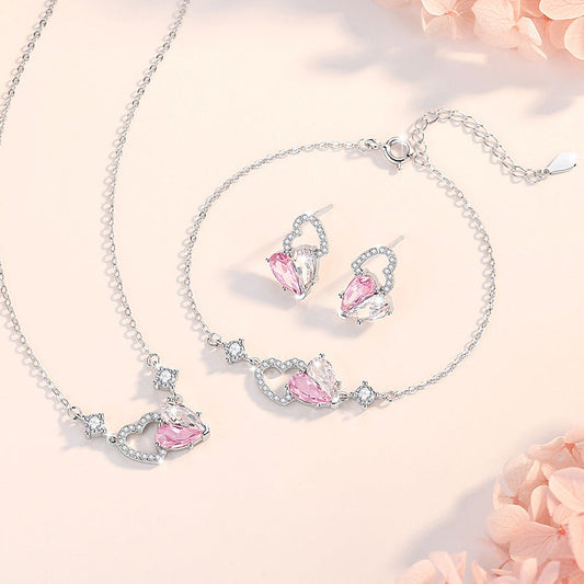 SWEET LOVE NECKLACE / BRACELET / EARRINGS IN 925 SILVER