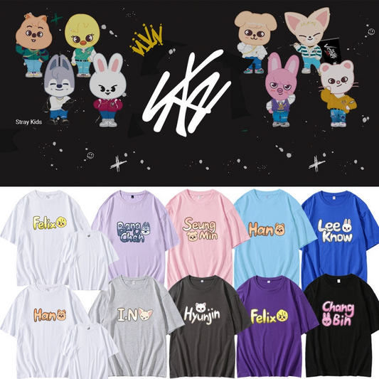 CAMISETAS STRAY KIDS SKZOO 100% ALGODÃO (todos os integrantes)