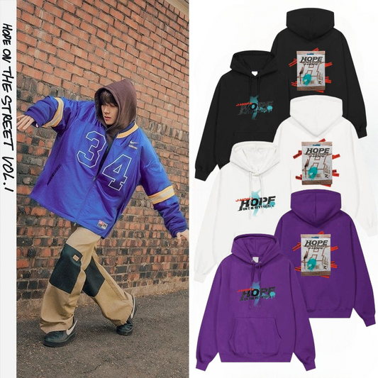 SUDADERAS JHOPE HOPE ON THE STREET (VARIOS COLORES)