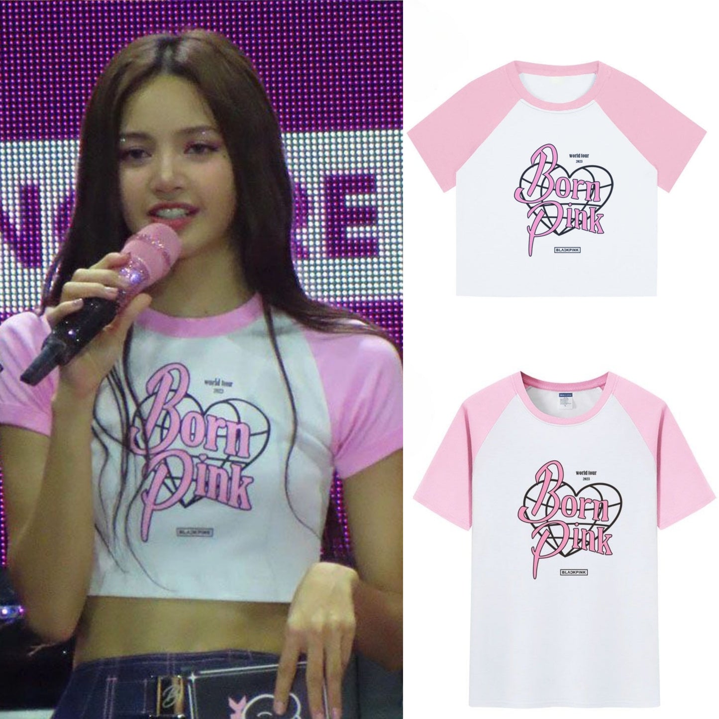 CAMISETA E CROPPED BLACKPINK BORN PINK 100% ALGODÃO